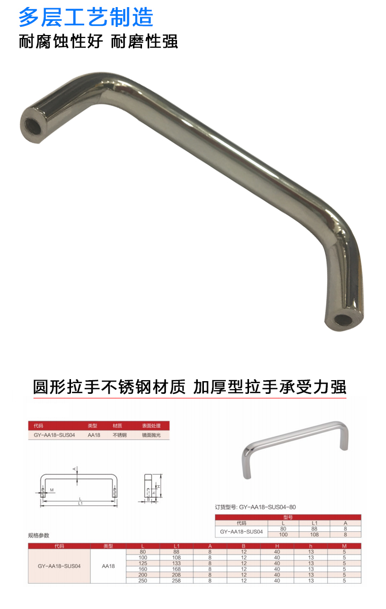 GY-AA18不锈钢拉手(图1)