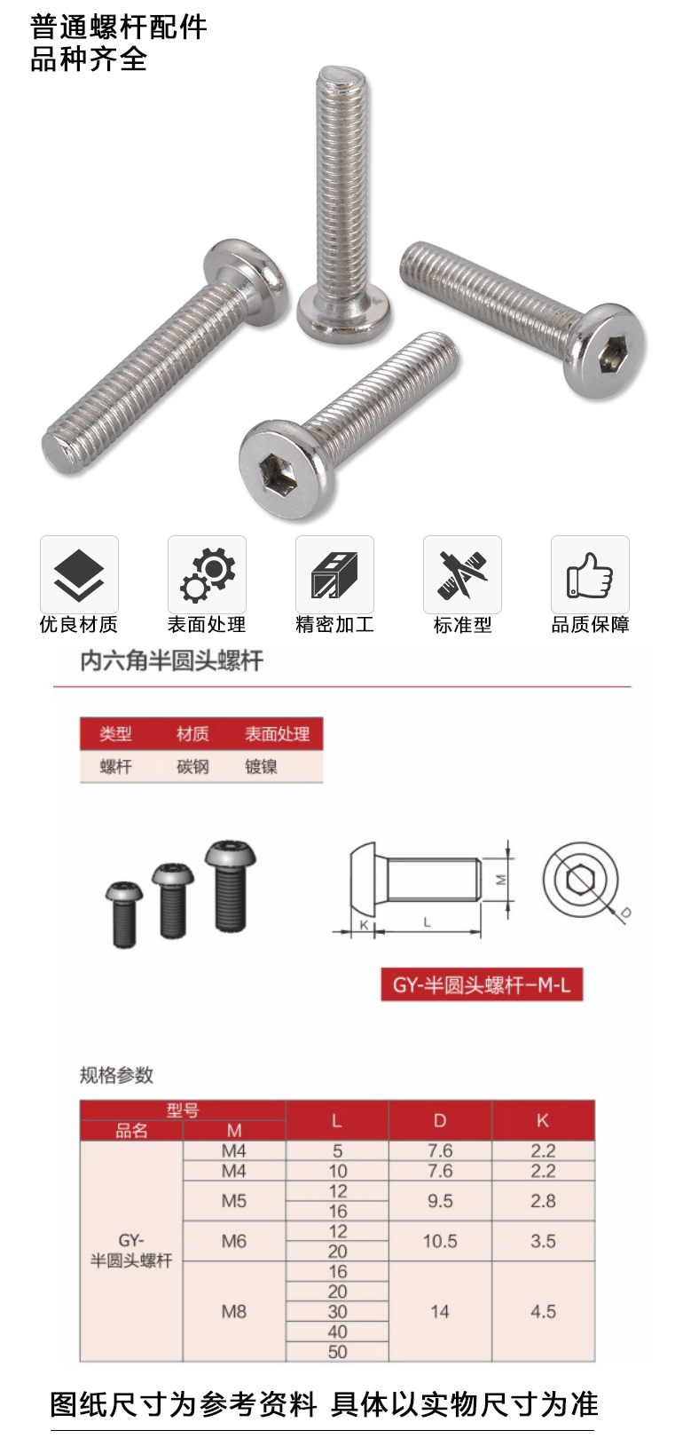 内六角半圆头螺杆(图1)